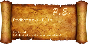 Podhorszky Eliz névjegykártya